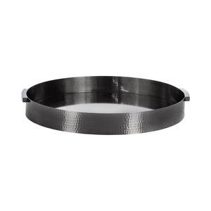 Plateau de service rond en métal noir durable, assiette décorative antique pour servir les aliments, idéal pour restaurant, hôtel, maison, cuisine, au meilleur prix - Product Image 2