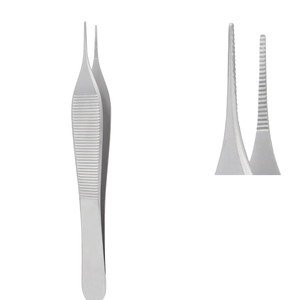 Pince à pansement Adson à pointe dentelée de 0,8 mm, longueur totale 12 cm, instrument chirurgical en acier inoxydable - Product Image 2