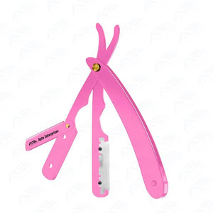 Navaja de Barbero Recta para el Rostro, con Logotipo Personalizado, Hoja Plegable, Afeitado Profesional, de Primera Calidad, para Salón y Cuidado Personal, con Acabado Rosado - Product Image 6