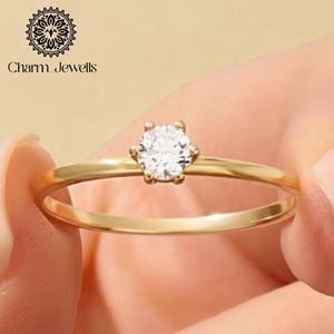 Bague de fiançailles classique pour femme en argent avec moissanite taille coussin sertie à griffes, certifiée IGI, 3 grammes, de Charm Jewells - Product Image 1