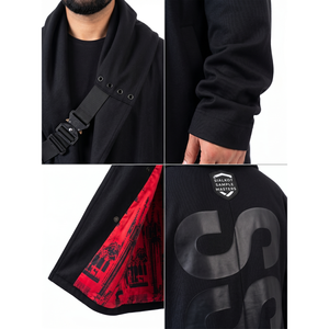 Gabardina de lana extragrande para hombre, estilo gótico, tipo capa, abrigo de calle vanguardista, fabricante OEM de ropa exterior. - Product Image 4
