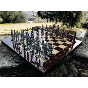 Jeu d'échecs de luxe en métal avec échiquier en bois, boîte de rangement, pièces métalliques haut de gamme, jeu de société, cadeau haut de gamme, pions d'échecs lestés personnalisés - Product Image 6