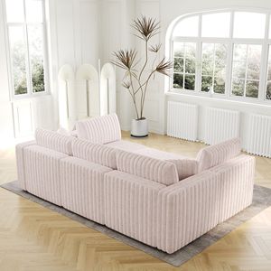 Divano a U Morbido per 6 Persone, 270 cm, Elegante e Confortevole per Camera da Letto o Soggiorno, Abbinabile a Pouf con Sollevamento Idraulico da 80 cm - Product Image 4