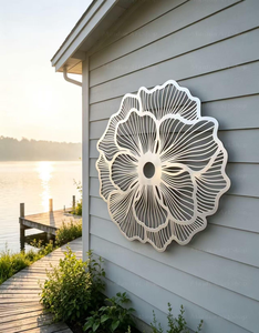 Round Metal <b>Wall</b> <b>Panels</b> Modern Geometric Sculpture 3D Overlapping <b>Wall</b> Art for Living Room Bedroom Hotel Office Decor - Product Image 4