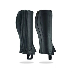 Heavy Duty Cowhide Horse <b>Riding</b> <b>Chaps</b> Adjustable Equestrian Half <b>Chaps</b> Outdoor Horseback <b>Riding</b> Protective Calf Protector - Product Image 5