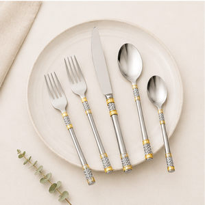 Juego de Cubiertos Ecológicos de Acero Inoxidable con Acabado Dorado, Diseño Moderno, Acabado Espejo Premium, para Bodas, Hoteles y Restaurantes de Alta Gama - Product Image 6