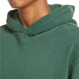 Sweat à capuche oversize vert forêt pour homme, style vintage délavé, décontracté, à manches longues, streetwear - Product Image 4