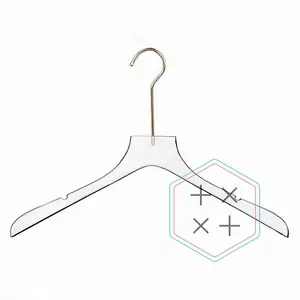 43 Cm Gouden Haak Transparant Acryl Kleerhanger Voor Kleding