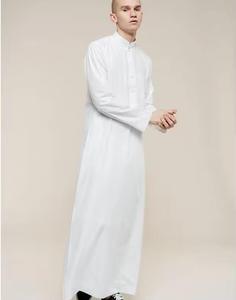 Luxury Vintage Kuwait Style Solid <b>Men</b> Islamic Thobes Jubbah 2024 High Quality Polyester Lightweight Breathable for <b>Thobe</b> Plus - Product Image 4