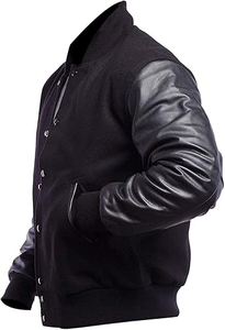 Chaqueta Varsity Delgada para Hombre con Diseño de Logotipo Personalizado OEM, Chaqueta Bomber y Chaqueta de Béisbol Vintage de Satén de Calidad Superior - Product Image 2