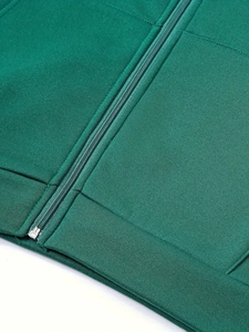 Sweat-shirt à capuche zippé vert uni pour homme, coupe classique, 100 % coton French Terry, décontracté, pour l'automne - Product Image 5