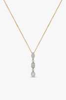 Collier pendentif en diamant de laboratoire trois formes, pavé en grappe, solitaire, pour tous les jours, chaîne fine, bijoux superposés 14K 18K