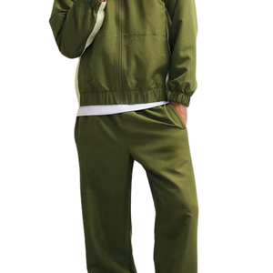 Men Hooded Tracksuit Set Half Zip Pullover Jacket Straight Leg <b>Trousers</b> Relaxed Fit Casual Two Piece Sports Lounge Outfit - Product Image 5
