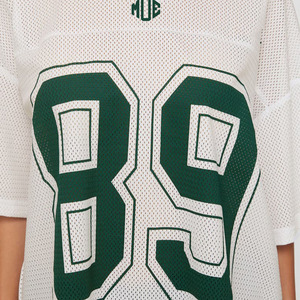 Maillot de football américain surdimensionné en maille pour femme, style USA, vente en gros, sublimation, robe respirante en polyester, tenue d'équipe, OEM, en vrac - Product Image 2