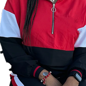 Ensemble survêtement rayé style sororité personnalisé avec haut uni et leggings, logo personnalisé, élégant, décontracté, athleisure, pour le quotidien et le streetwear - Product Image 4