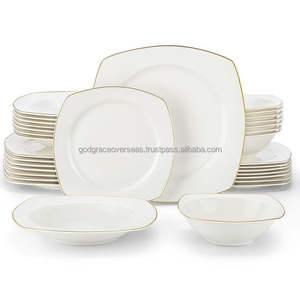 Juego de Platos de Porcelana Ecológica de 10.5 Pulgadas, Estilo Americano, Diseño Personalizado, Apto para Lavavajillas, para Bodas y Cocina - Product Image 3