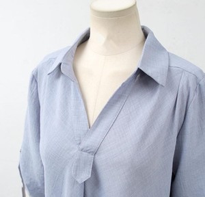 Chemise boutonnée pour femme, nouvelle mode, haute qualité, manches longues, coupe classique, décontractée, printemps-été, broderie logo sur le devant - Product Image 3