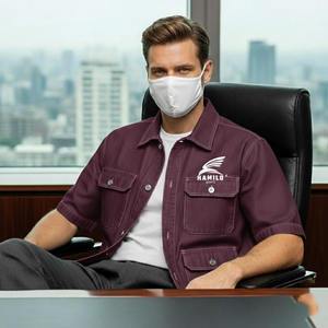 เสื้อแจ็คเก็ตเดนิมสีกรมท่าสไตล์ลำลองสำหรับผู้ชายรุ่น Tending 2025  เสื้อเชิ้ตเดนิมแฟชั่นทันสมัย ผลิตโดยผู้ผลิตแฟชั่นจากปากีสถาน - Product Image 6