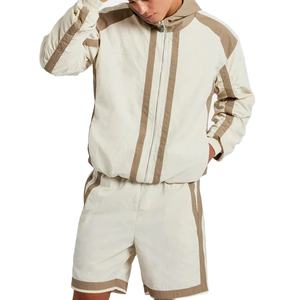 ชุดเซ็ตเสื้อฮู้ดดี้และกางเกงขาสั้นผู้ชาย ผ้าฝ้าย 100% ระบายอากาศได้ดี สวมใส่สบาย ดีไซน์เชือกผูก เหมาะสำหรับฤดูหนาว - Product Image 1