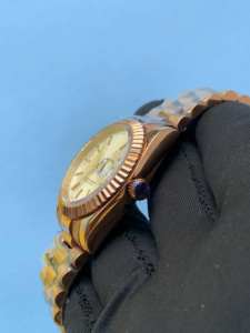 BOJ Plain R.O.L.E.X.25 41MM Top Seller Rose Gold Tone Stainless Steel Mechanical Automatic Japanese Analog Wrist <b>Watch</b> Low Price - Product Image 3