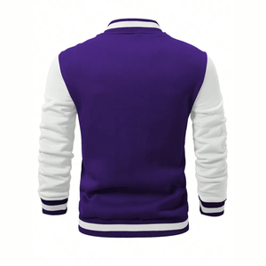 New Custom Design Men's Varsity Baseball <b>Jacket</b> 100% Cotton Soft Shell Microfleece <b>Plus</b> <b>Size</b> Winter Fashion - Product Image 2