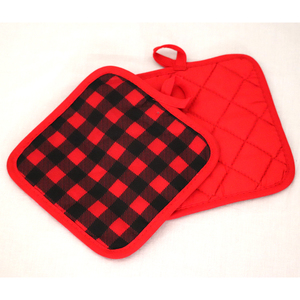 Decorative 100% Cotton Eco-Friendly Checkered Design Heat Resistant Dishwasher Safe <b>Pot</b> <b>Holders</b> Exporter India for Kitchen Oven. - Product Image 5