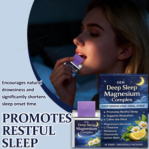 Complément de magnésium pour sommeil profond, bandes orales à dissolution rapide, pour s'endormir plus rapidement, dormir paisiblement, se réveiller rafraîchi, relaxation, esprit calme - Product Image 5