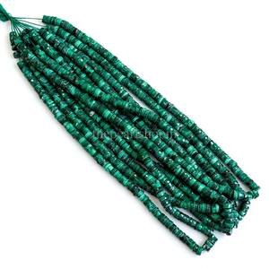 ลูกปัดมาลาไคต์ธรรมชาติทรงเหลี่ยมขนาด 5-6 มม. สีเขียว ลูกปัดพลอยมาลาไคต์แท้สำหรับทำเครื่องประดับ ความยาว 16 นิ้ว - Product Image 2