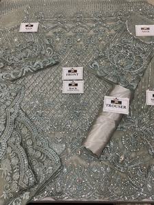 Robe maxi indienne pakistanaise entièrement brodée 2021, vente chaude, matière en viscose, soie, rayonne, filet - Product Image 2