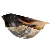Bol en corne de buffle moderne fait main, écologique, poli, décoratif, plat de service, design marbré noir et marron, 8 pouces