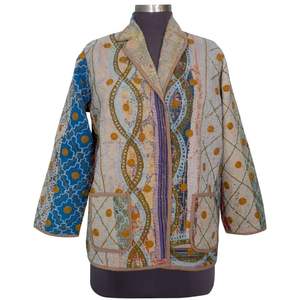 Veste Kantha tricotée ethnique été/hiver printemps, respirante, séchage rapide, écologique, vintage, décontractée pour les sorties - Product Image 1