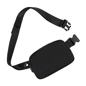 Riñonera Unisex de Nailon con Cierre de Cremallera y Correa Ajustable para Uso Diario, Color Negro, Bolso Cruzado de Cuero para Viaje - Product Image 1