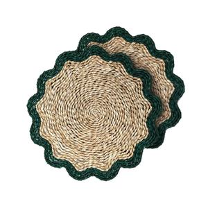 Sous-plat en jonc de mer à prix avantageux, écologique, bohème, couleur personnalisable, festonné, tissé en gros pour table à manger - Product Image 2