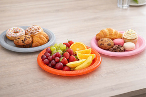 Plato desechable de plástico redondo de 7 pulgadas para picnic y fiestas de cumpleaños. Muestra disponible. Mayorista. OEM/ODM. Alta calidad. - Product Image 3