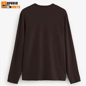 High Quality Full Sleeve T Shirt for Men 100% Cotton Plain Black Clothes Fashion Men's Breathable Round Neck Long Sleeve T-shirt - Product Image 6