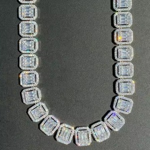 Cadena de Diamantes Moissanite de Eslabones Cubanos de 16 mm, Personalizada, de Alta Calidad, Plata de Ley 925, Oro Blanco y Rosa - Product Image 6