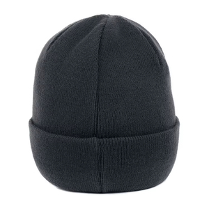 Unisex Solid Color Beanie <b>Hat</b> with Leather Logo Patch 100% Acrylic Winter <b>Warm</b> Casual Wear for Adults - Product Image 2
