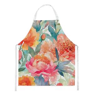 Unisex Large Multicolor Watercolor Peonies <b>Apron</b> for Kitchen <b>Cooking</b> Baking Crafts Gardening-for Adults Women and Men - Product Image 1