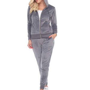 Women Solid Color Hooded <b>Tracksuit</b> Set Full Sleeve Zipper Pants Casual Autumn Wear Streetwear Lightweight Breathable Regular Fit - Product Image 1