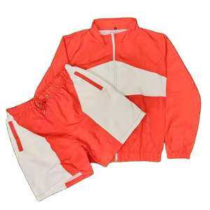 Nuevos Conjuntos Deportivos Personalizados al por Mayor 2026 con Cremallera y Pantalones Cortos, Conjunto Cortavientos de Nailon para Hombre, Fabricante de Conjuntos Deportivos - Product Image 1