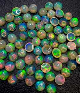 Lot de cabochons d'opale éthiopienne multi-feu, pierres précieuses rondes de 4 mm, 5 mm, 6 mm, 7 mm, 8 mm, 9 mm pour la fabrication de bijoux - Product Image 3