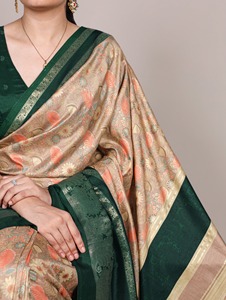 Sari indien traditionnel décontracté à imprimé floral pour un usage quotidien et des occasions festives pour femmes, tenue confortable, élégante et tendance - Product Image 5