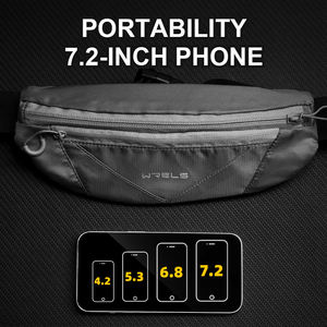 PLAYER'S POINT <b>Black</b> 600D Nylon Unisex Durable Waist <b>Bag</b> 16x32x10cm Multi-Pocket Zipper Closure Adjustable <b>Strap</b> for Daily Use - Product Image 3