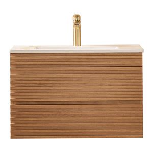 Mobile Bagno Sospeso da 30 Pollici con Lavabo in Ceramica per Bagni Piccoli - Product Image 6