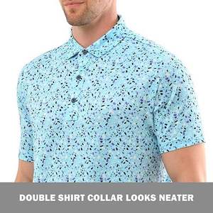 เสื้อโปโลพิมพ์ลายแบบ Sublimation ไซส์ใหญ่สำหรับผู้ชาย เสื้อยืดกอล์ฟโพลีเอสเตอร์ เสื้อยืดเรียบๆ เสื้อโปโลพิมพ์โลโก้ตามสั่งสำหรับผู้ชาย - Product Image 3
