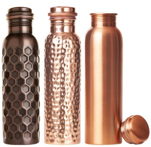 Heritage Finish <b>Copper</b> Water <b>Bottle</b> Traditional Modern Fusion <b>Drinking</b> <b>Bottle</b> for Daily Use and Gifting Use - Product Image 5