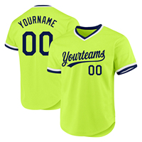 Maillot de baseball authentique grande taille, couleurs dégradées personnalisées, maille polyester respirante, séchage rapide, col en V, deux boutons, style rétro