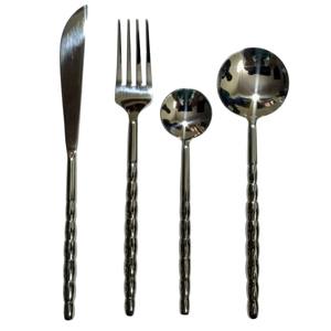 Juego de cubiertos exclusivo de acero inoxidable negro y dorado, cubiertos antiguos chapados en oro negro, juego de lujo para comedor, para uso doméstico y hotelero. - Product Image 3