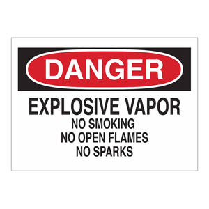 Panneau de signalisation de danger Brady DANGER pour vapeurs explosives - PVC imprimé UV pour les zones industrielles et de laboratoire - Product Image 3