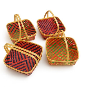 Cesta de Almacenamiento Decorativa de Bambú Tejida a Mano, Ecológica y Personalizable, con Asa, Organizador Multiusos Natural para Sala de Estar - Product Image 4